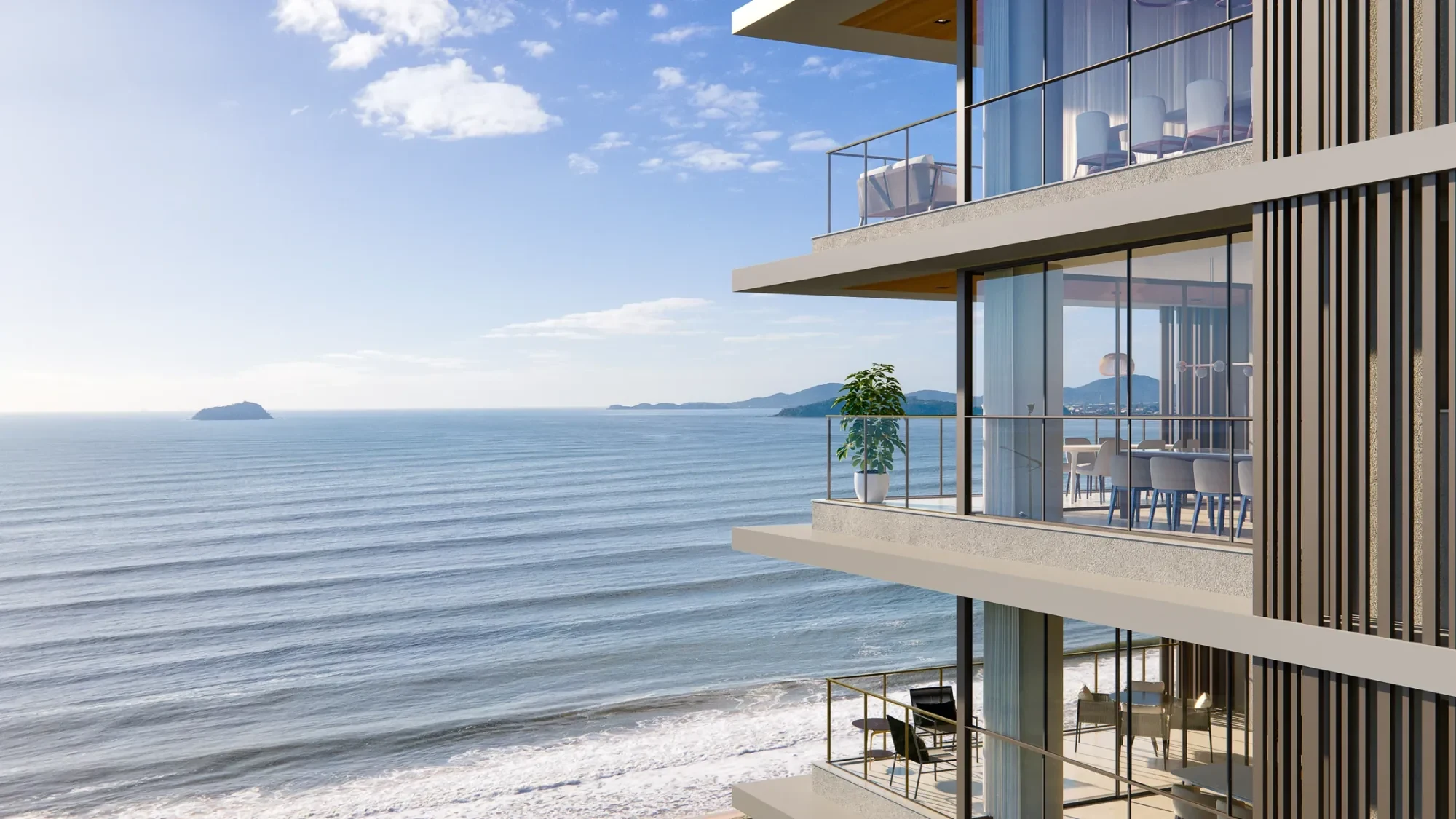 Belvedere Beach House — Varanda voltada para o mar