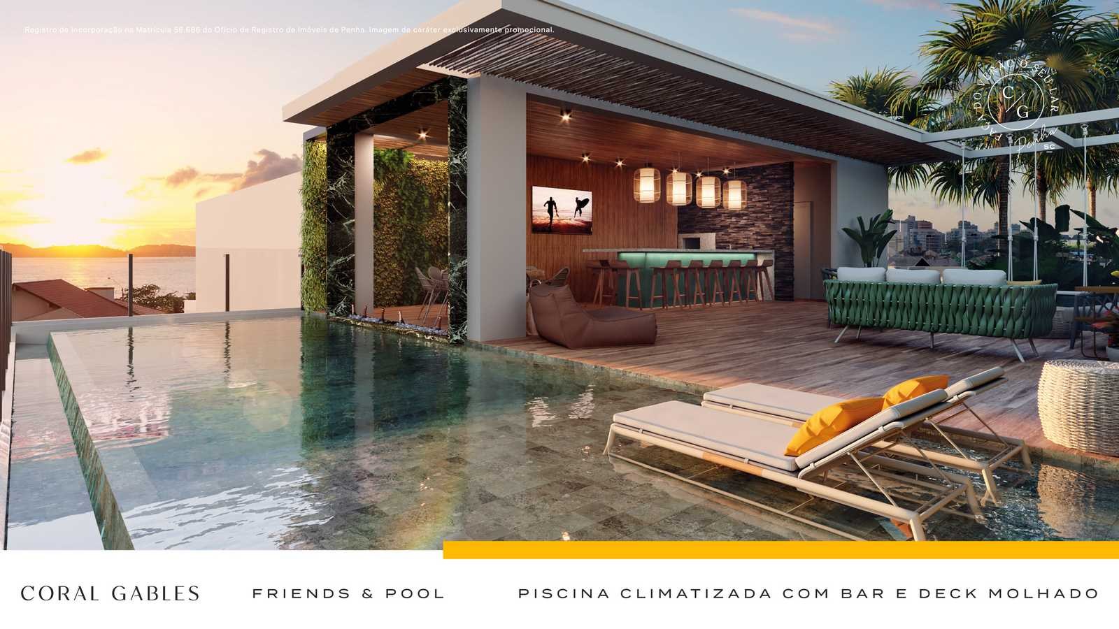 Coral Gables — piscina climatizada com bar