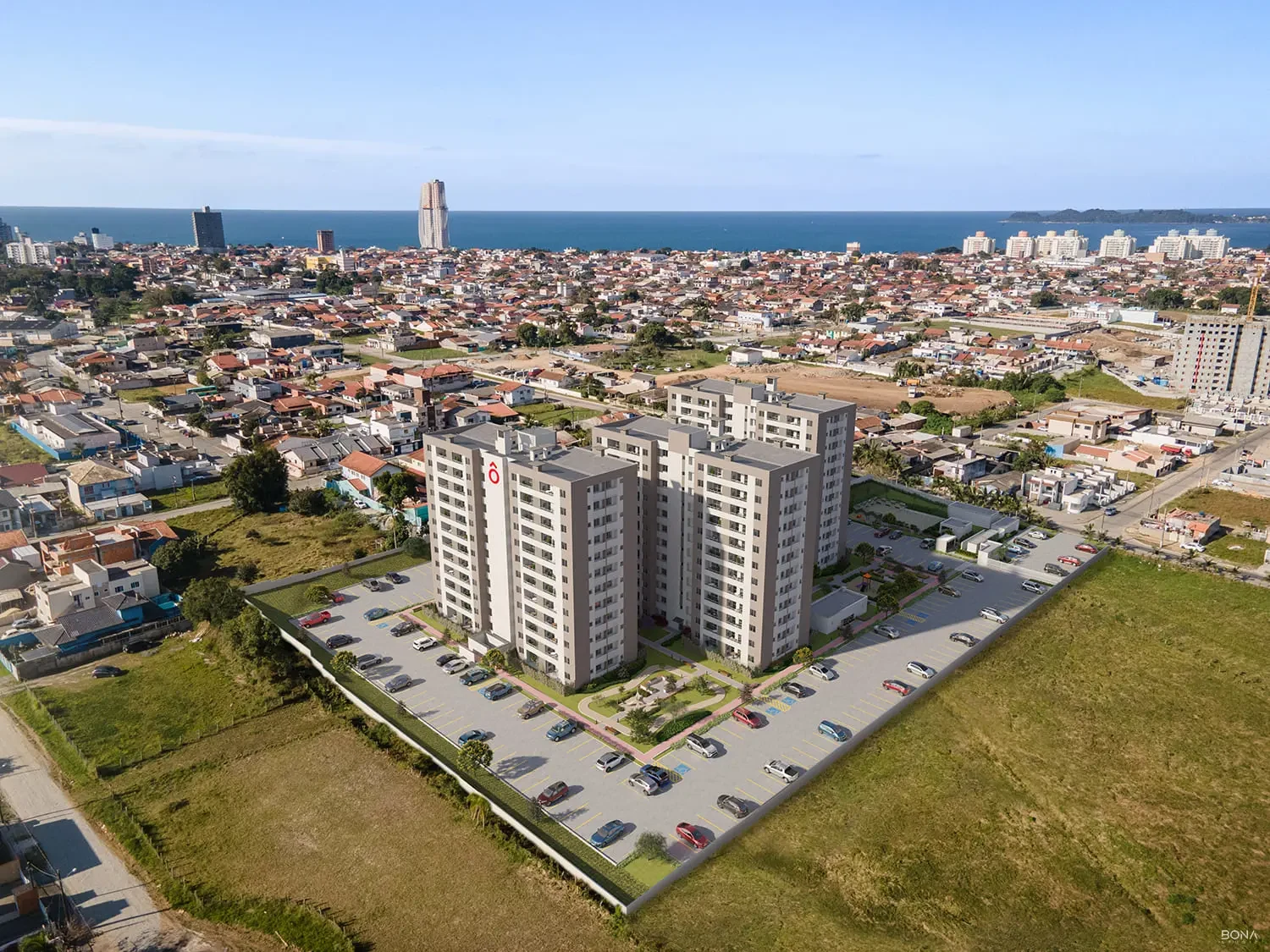 Morada do Sol — vista aérea e proximidade do mar